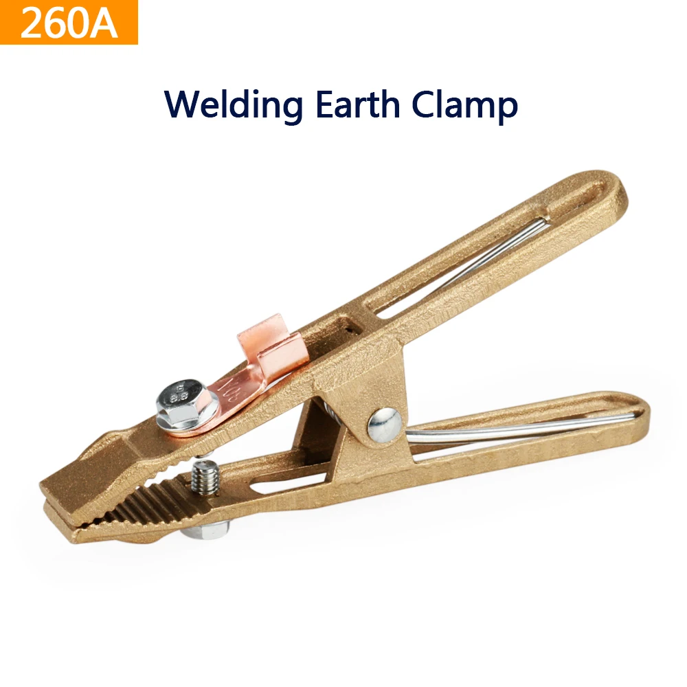 Welding Clamp 260A Ground Clamp Heavy Duty Earth Clamp for Welding/Cutting/Electrical Transaction Cable Holder Full Copper Body magnetic welding magnet head welding stability support strong magnetism welding ground clamp stability welding clamp accessories