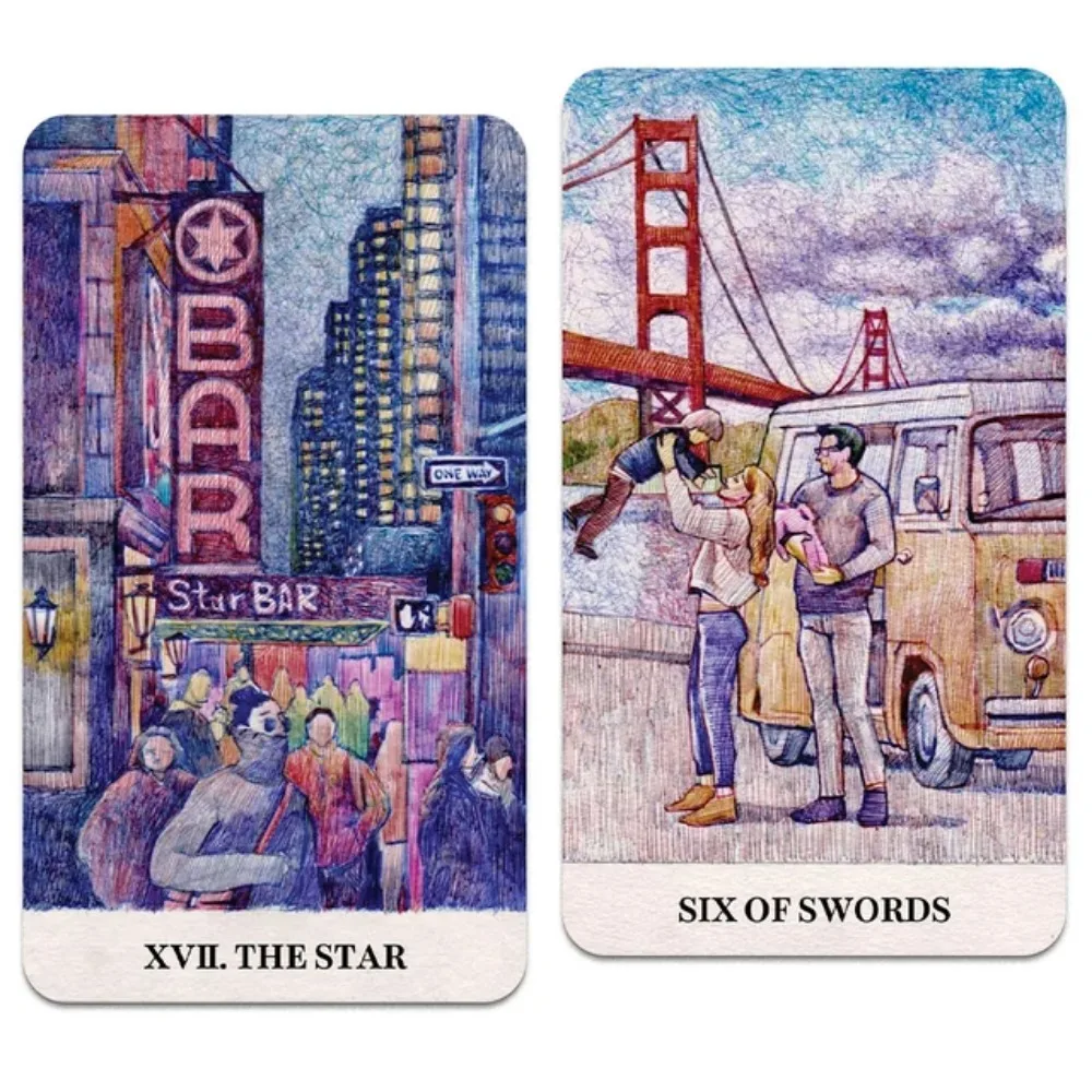 City Labyrinth Tarot 78 Cards 12*7cm Indy Pen-drawn about Life In New York In The Early 2000s tarot cards