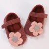 Cute Flower Mary Jane Flat Shoes For Baby Girls, Trendy Lightweight Soft Shoes For Indoor Outdoor Party Performance, Spring 3