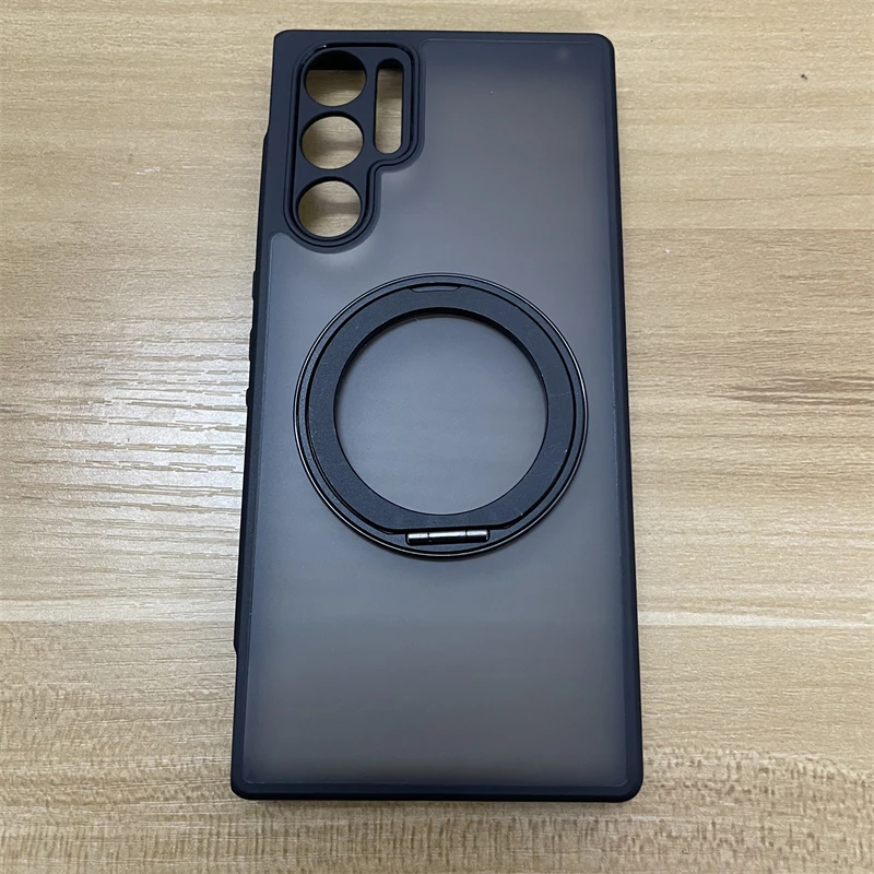 Magnetic Ring Stand Transparent Case with Protective Shell