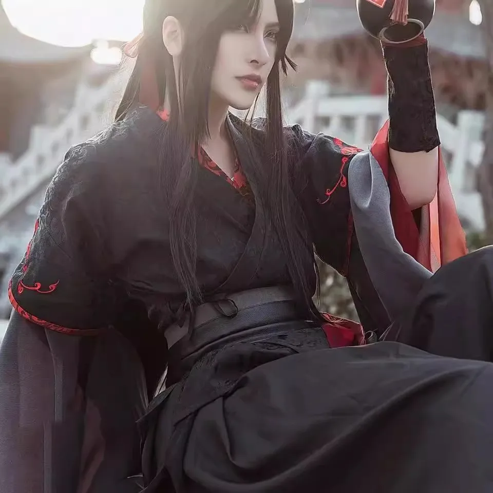 

Wei Wuxian Косплей Костюм Grandmaster Of Demonic культивирование Косплей МО дао Zu Ши Китай Вышивка костюм ханьфу Хэллоуин