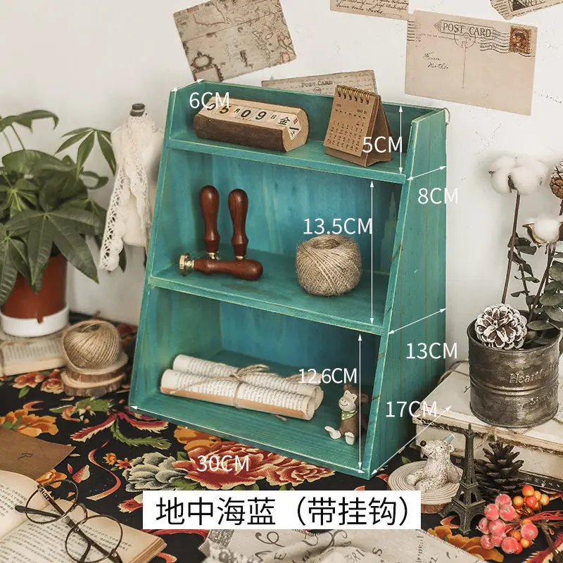 Vintage Retro Style Multi-functional Wooden Wall Shelf Storage Desk  Organizer For Home Farmhouse Decoration Kitchen Organizer - Storage Holders  & Racks - AliExpress