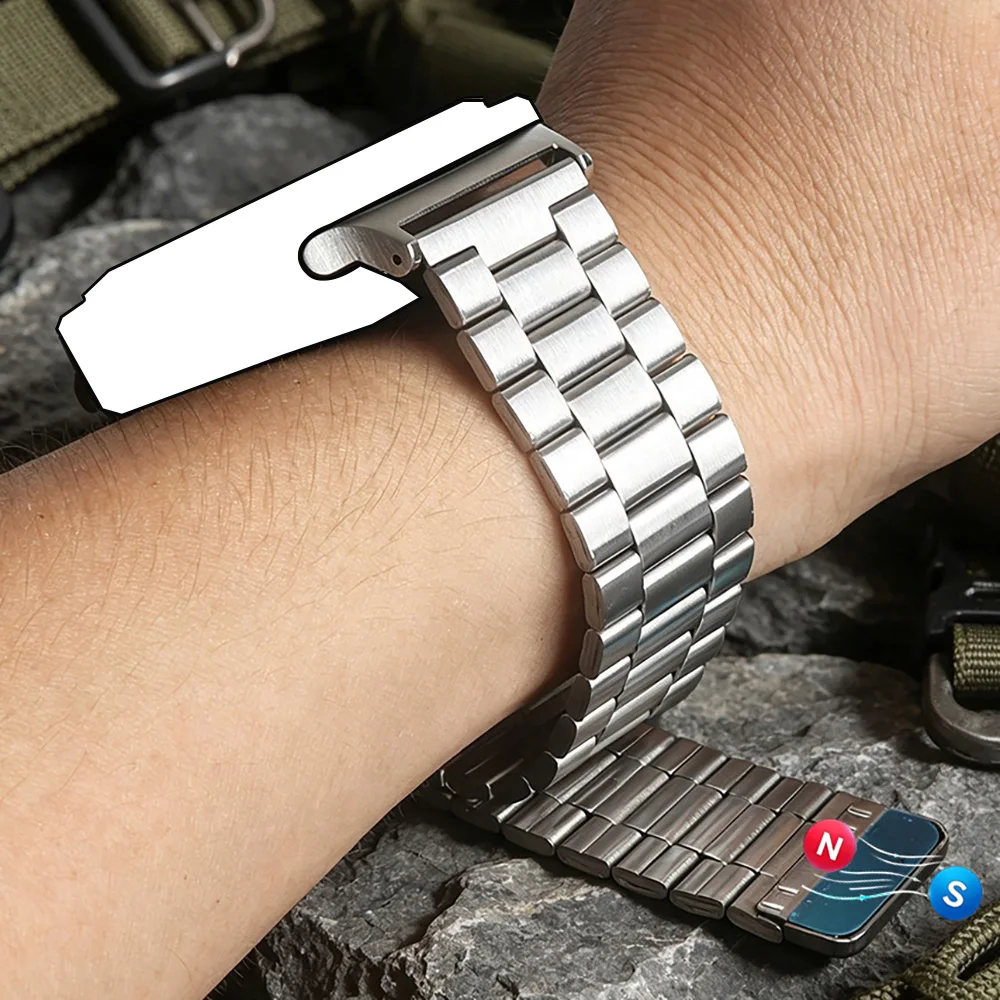 Magnetic Stainless Steel Watch Band - Elegant Strap and Bracelet
