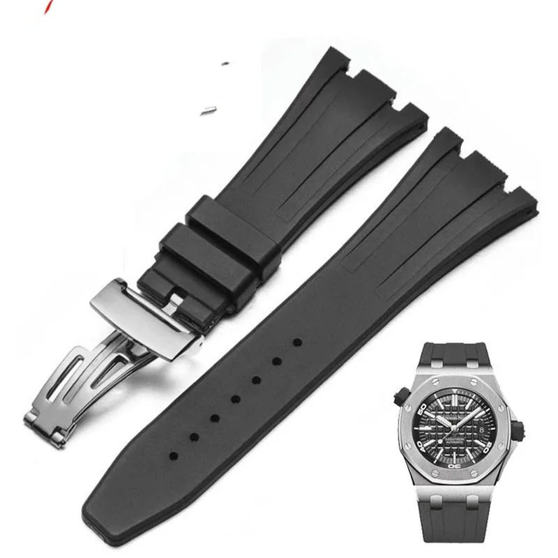 

Rubber Silicone Watch Band for AP 15400/26331/15500 Royal Oak Series Waterproof Watch Straps Men Bracelet Accessories 27mm