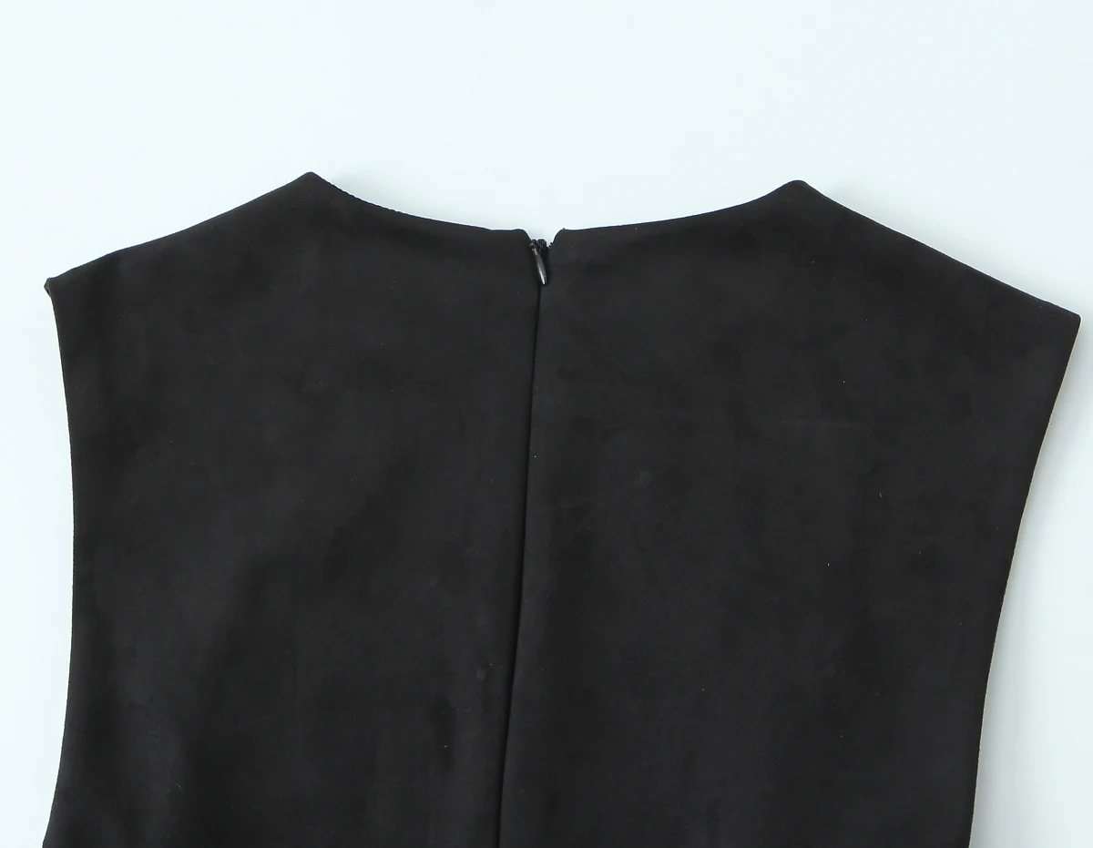 Women French Style Elegant Mini Dress Female Sexy Solid Sleeveless O-Neck Nipped Waist Slim Party Bubble Black Short Dresses