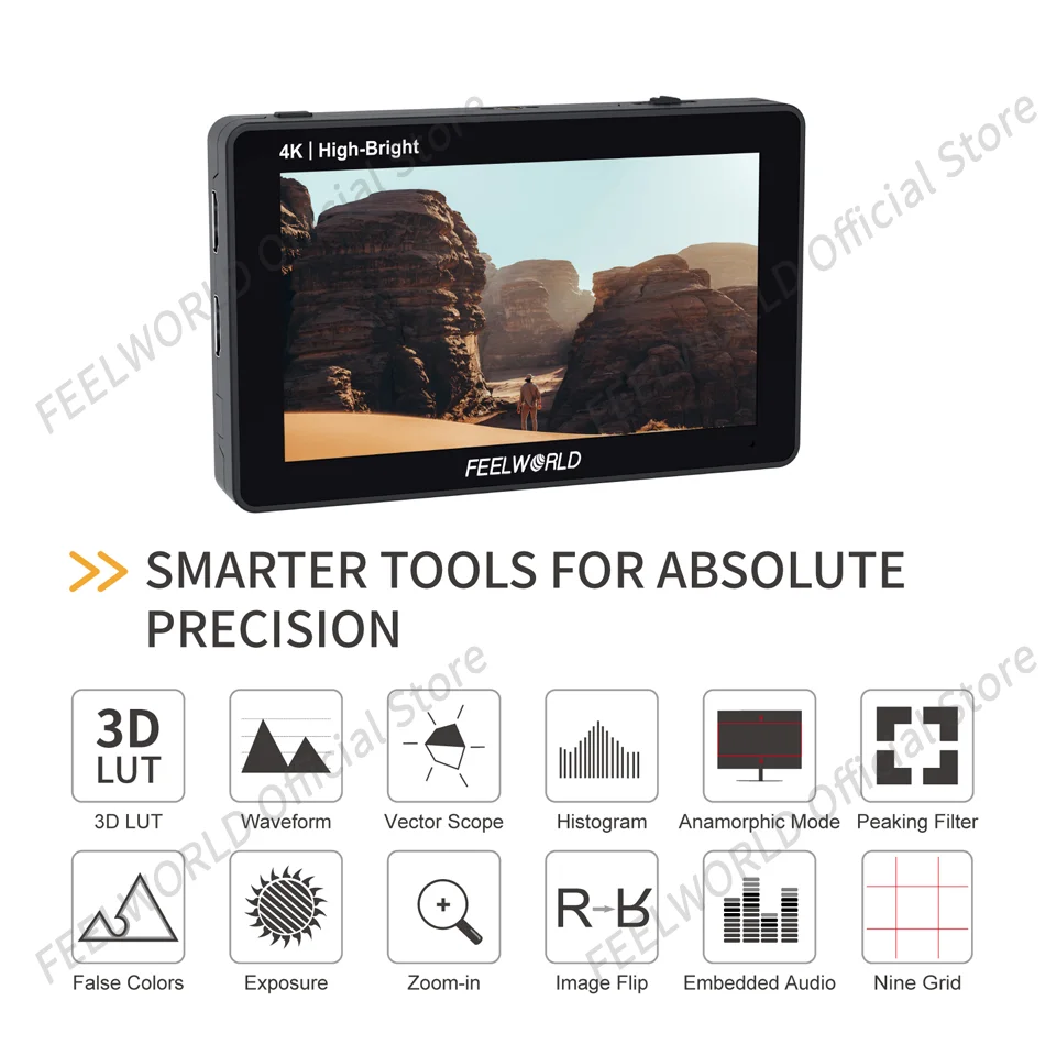 Portable Monitor DSLR Field Monitor FEELWORLD F6 PLUSX 5.5 Inch Touch Screen 3D LUT Full HD 1920x1080 Video Focus Assist Support 4K HDM