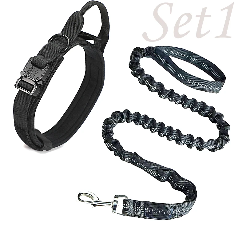 Durable Tactical Nylon Dog Collar & Leash Set