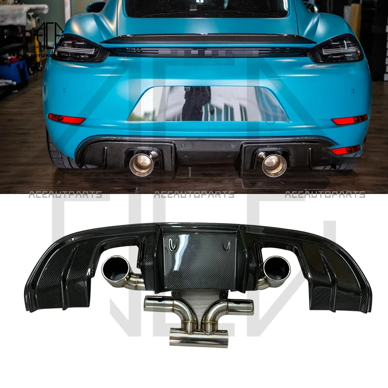 Kit Carrozzeria Gt4 Aggiornato 718 In Fibra Di Carbonio 718 Parti Del Corpo Diffusore Labbro Paraurti Anteriore Per Porsche 718 Cayman Boxster