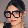Large Square Frame Anti-Blue Light Reading Glasses Retro Luxury Brand Designer Black Eyeglasses Computer Transparent Eyewear 2