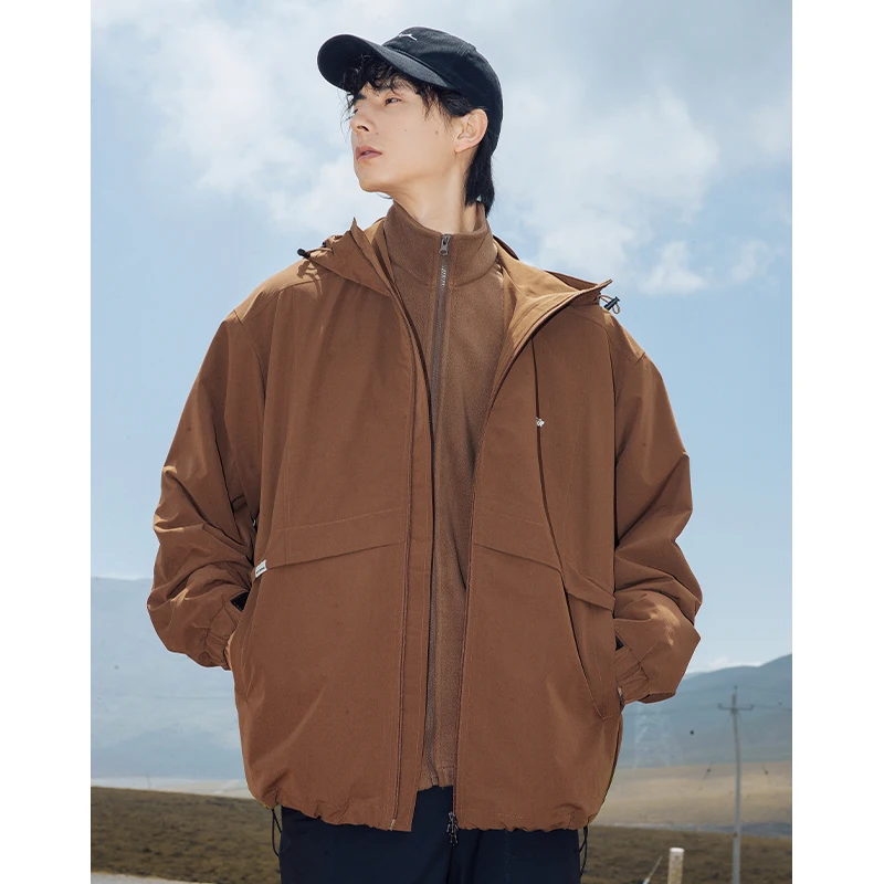 

Outdoor three in one hooded stormtrooper men's autumn and winter new fleece inner detachable mountain style loose warm jacket