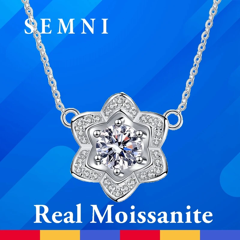 

SEMNI 925 ct GRA Сертифицированный Муассанит для женщин и девушек, серебро пробы, яркий бриллиант, подарок