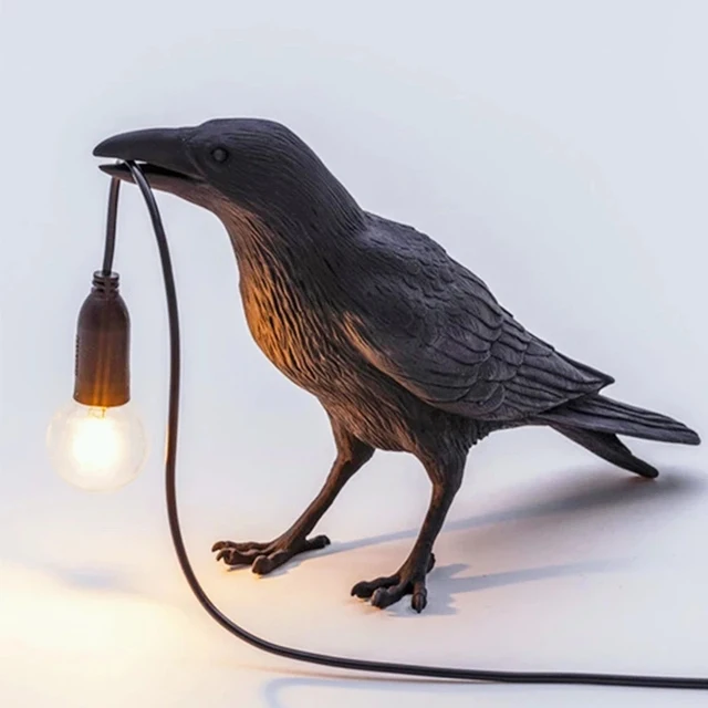 night light for bedroom Lucky Bird Decorative Lamp Night Light Bedroom Bedside Living Room Wall Lamp Crow Wall Lamp Table Lamp Home Furnishings Resin bright night light Night Lights