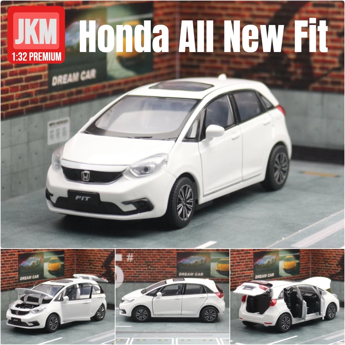 Maquette Honda Fit (Jazz) 2001 Rose - Échelle 1/64, Moulée Sous Pression, Boîte Non Ouverte - GCD - Neuf