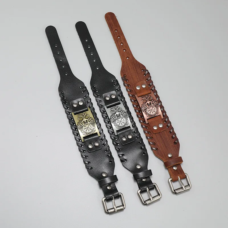 Bracelet Jewelry Trendy Viking Bracelet Nordic Rune Compass God Bird Charm Men's Bracelet