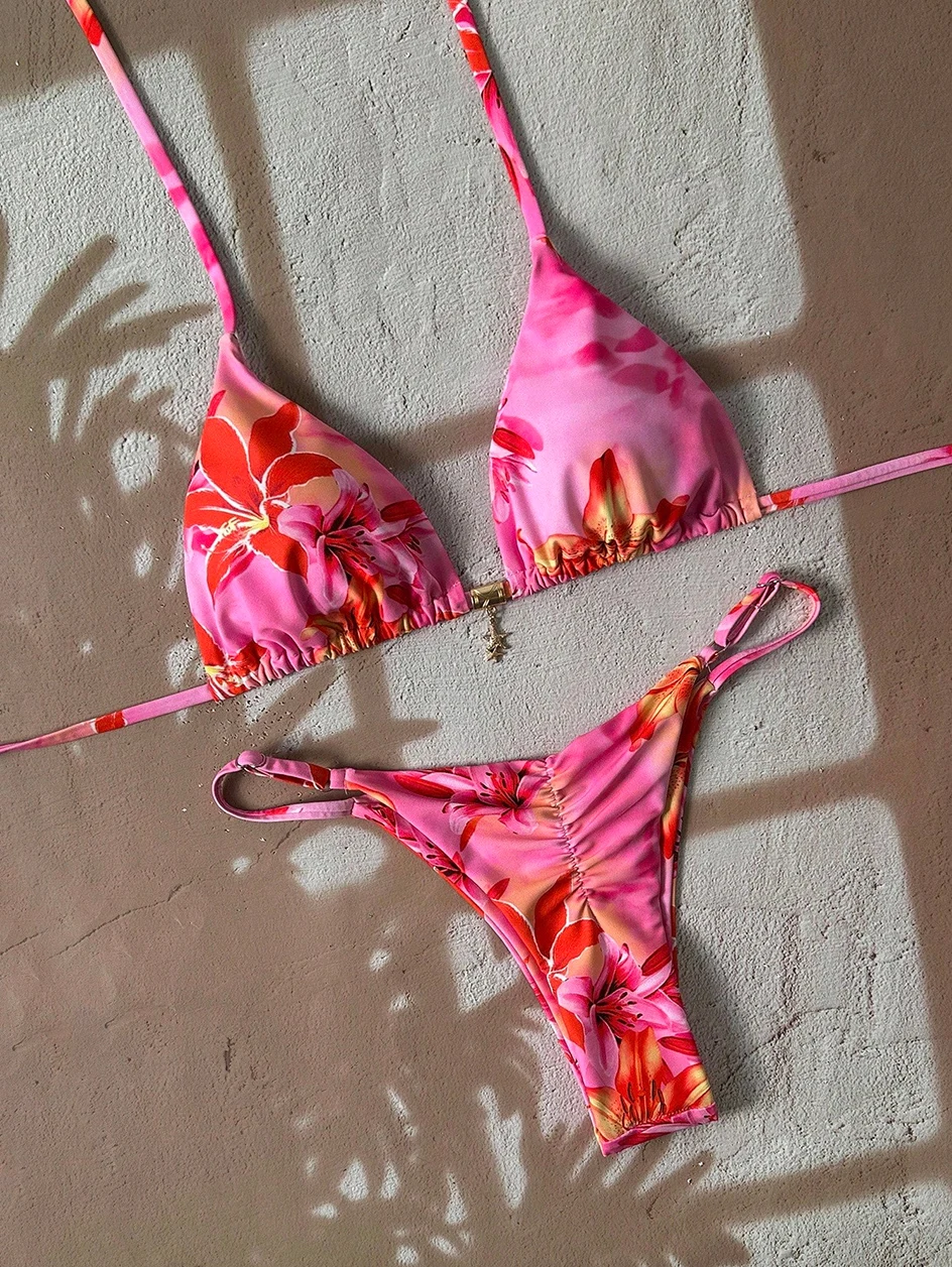 close-up of the ruched thong back detail