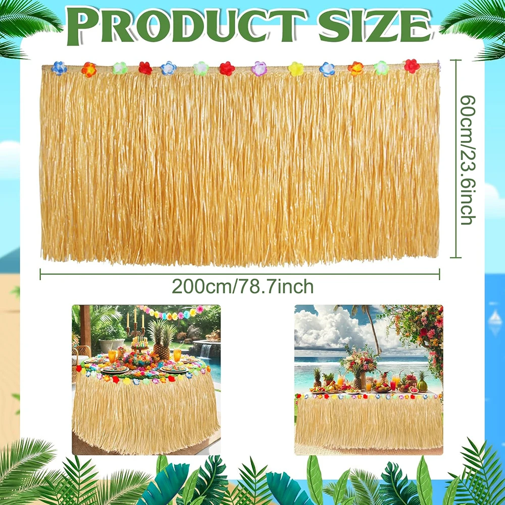 Tropical Hawaiian Luau Grass Table Skirt – Perfect Beach & Party Decor