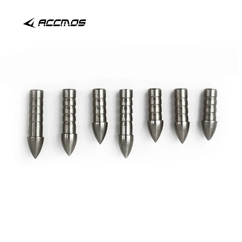 Archery Stainless Steel Insert Arrowhead ID3.2/4.2/5.2/6.2/8.0/9.8mm Point Tips 12pcs For Arrow Accessories