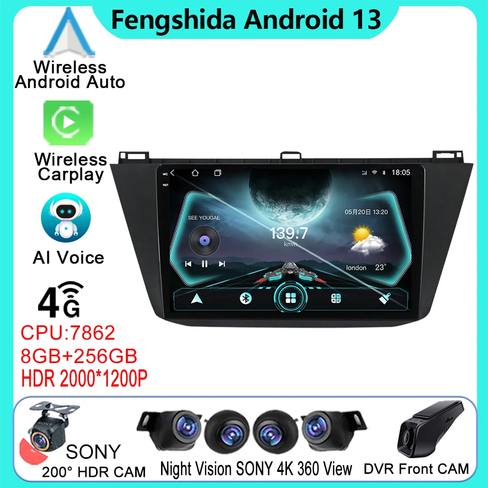 

Автомагнитола на Android для Volkswagen Tiguan 2 Mk 2016 2017 2018 2019, автомобильное радио, стерео, мультимедийное видео, беспроводное устройство для воспроизведения карточек, искусственное пространство