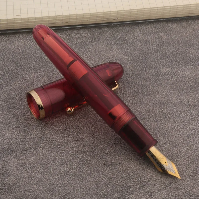 

JinHao 9019 перьевая ручка прозрачная красная спиннинговая 40 мм перо спиннинговая элегантная авторучка для подписи Канцтовары для школы и офиса