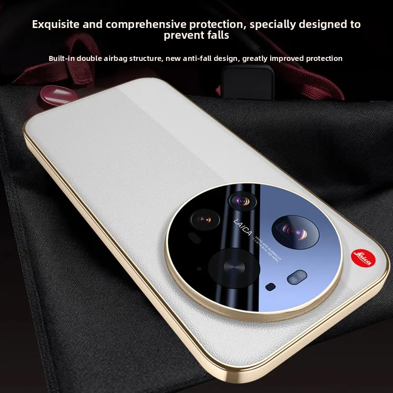 Premium Electroplated Leather Shockproof Case - Full Cover with Lens Protection