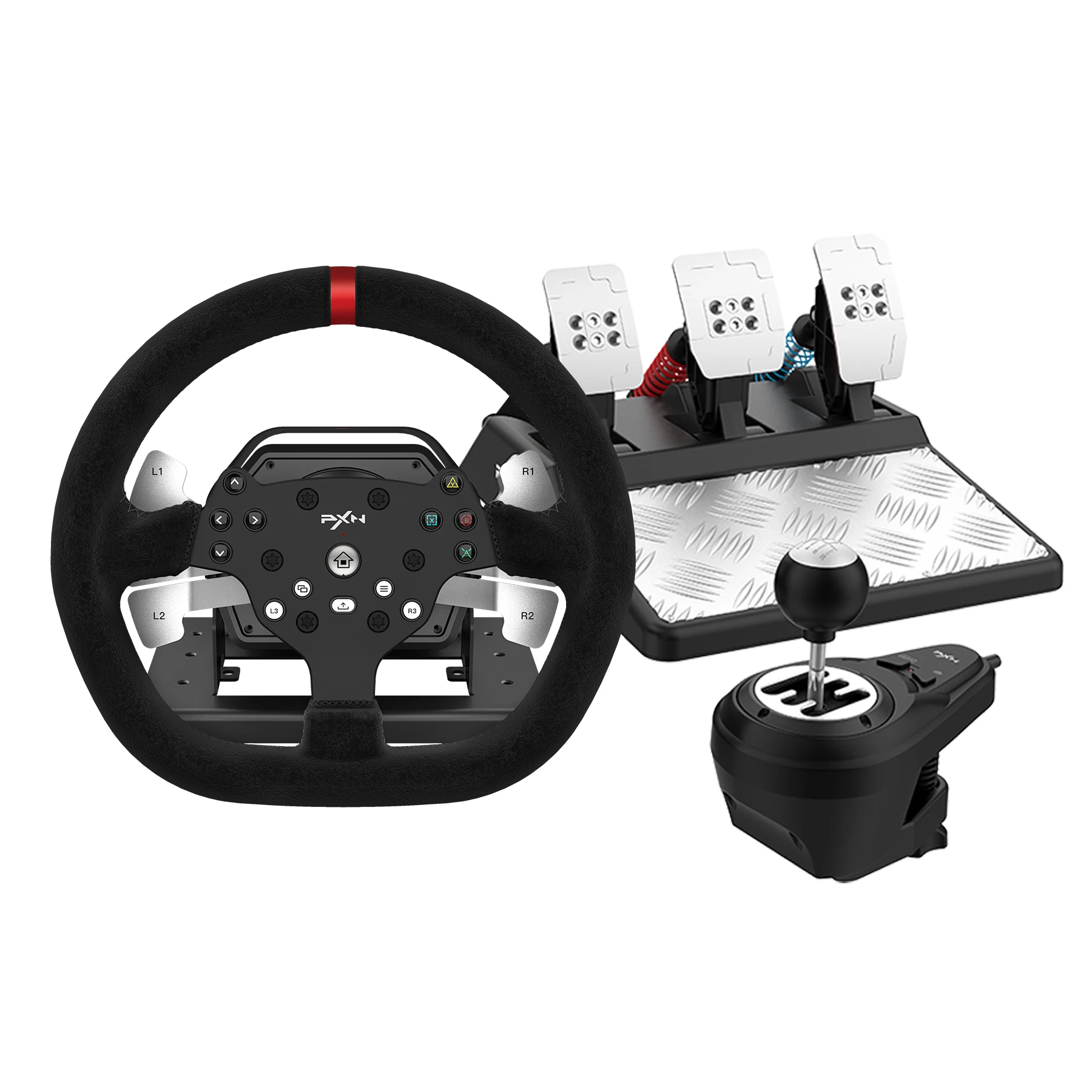 Pxn V10 Driving Force F1 Forza Gaming Racing Wheel Per Ps4 Per Xbox Per Pc, Volante Con 3 Pedali E Cambio