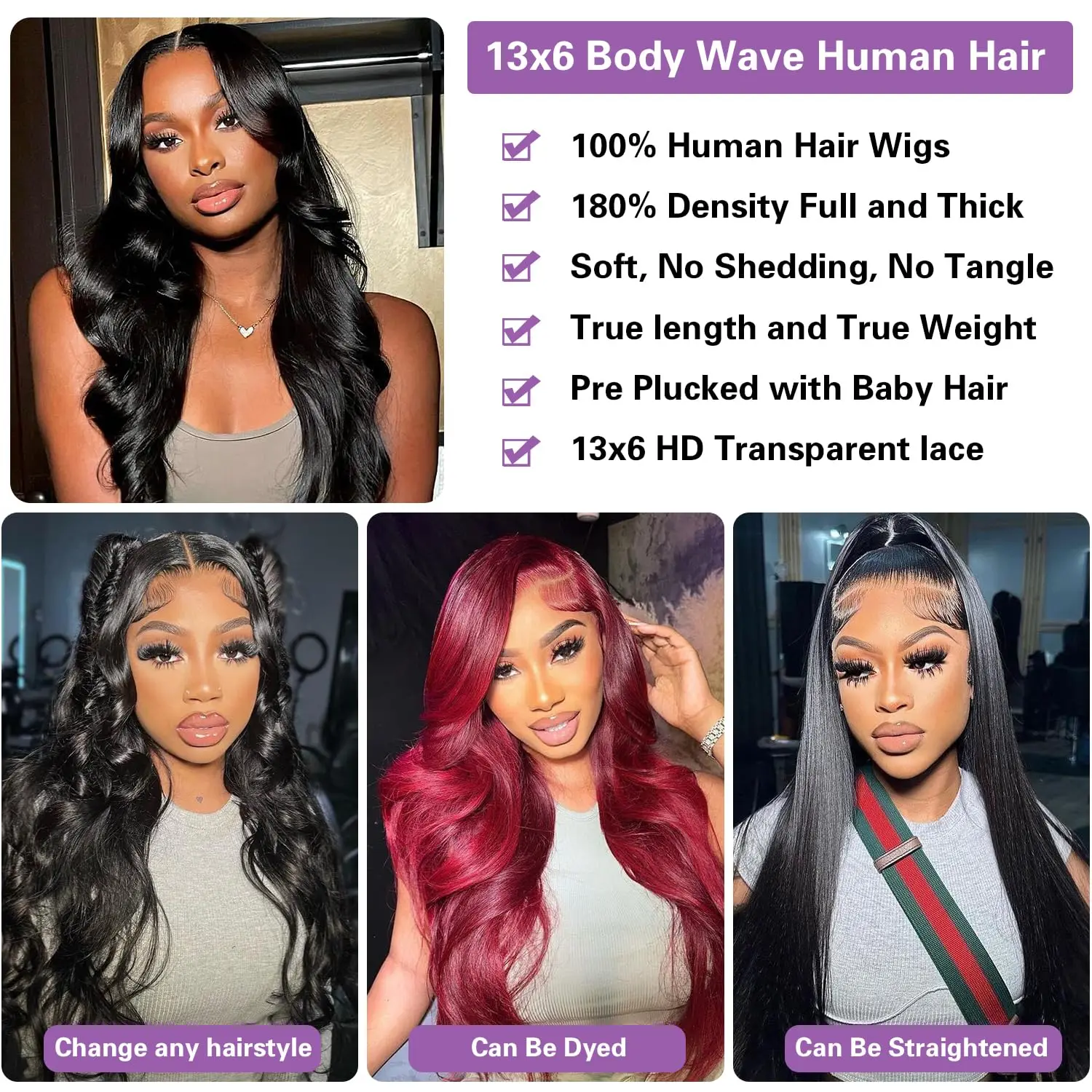 30 40 inch Body Wave Human Hair Wigs 13x4 13x6 Hd Lace Frontal Wig Body Wave Lace Front Wig 180% Density 100% Human Hair Wigs 4