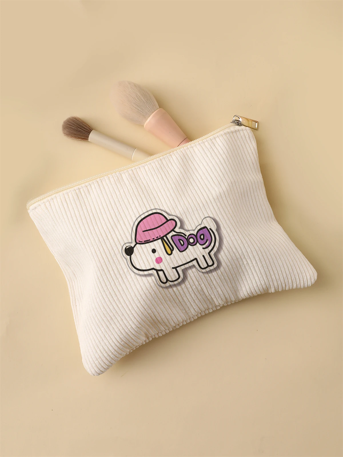 Corduroy Travel Cosmetic Bag Portable Makeup Storage Bag Purses Women Large Capacity Zipper Make Up Organizer Storage Clutch