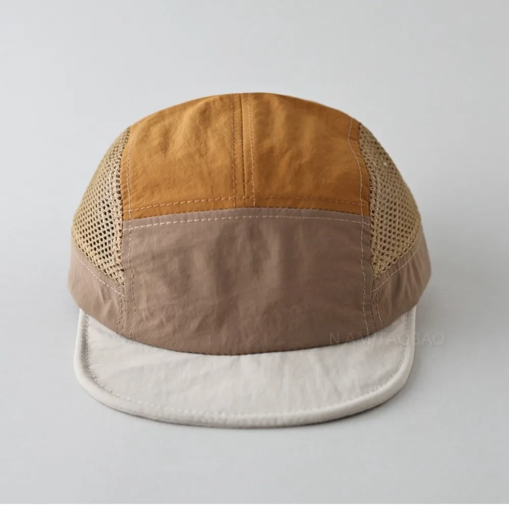 Versatile Retro Mesh Baseball Cap Quick Drying 5 Panel Sun Visor Cap Adjustable Breathable UV Protection Unisex