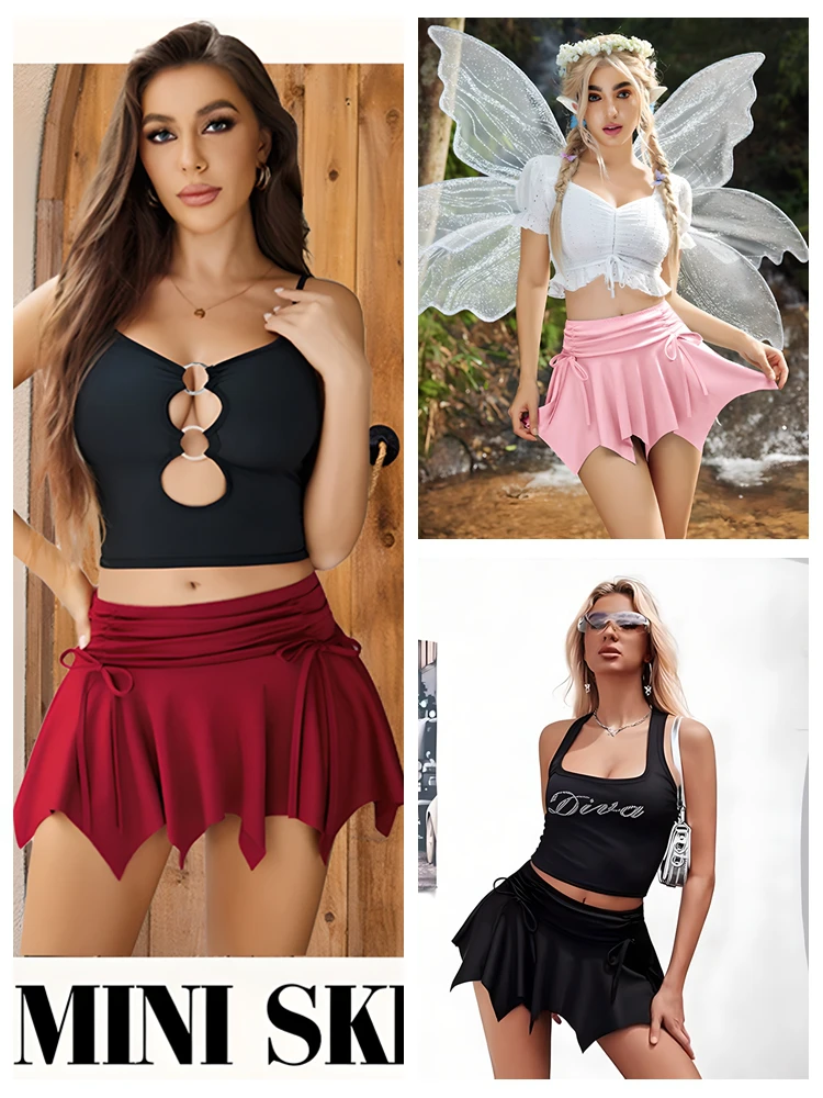 Europe and the United States new high-waist pleated half skirt Spice girl bag buttock senior feeling female short skirt - Image 5