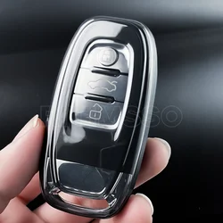 Soft Transparent TPU Car Key Protector - Premium Auto Accessory (Transparent Black)