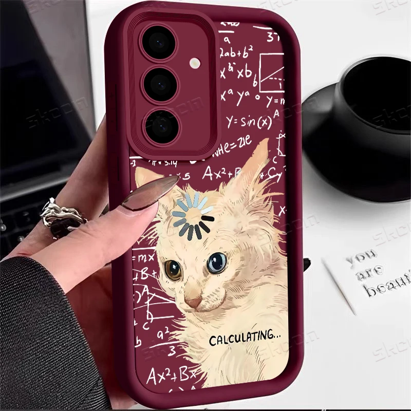Whimsical Feline Silicone Phone Case - Soft Protective Cover
