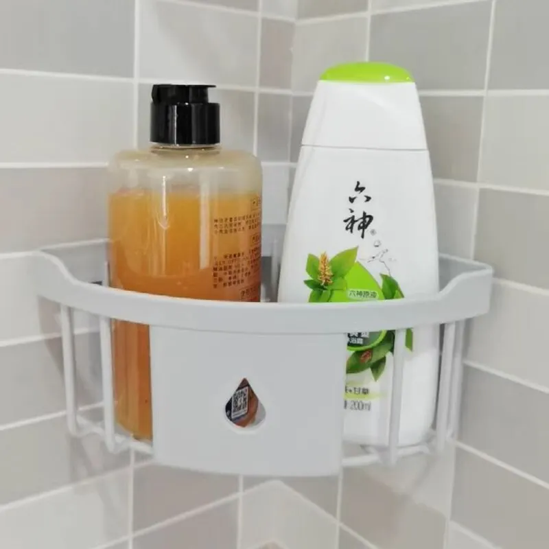 Punch Free Wall Mounted Tripod Bathroom Corner Wash Rack Bathroom Storage Rack
