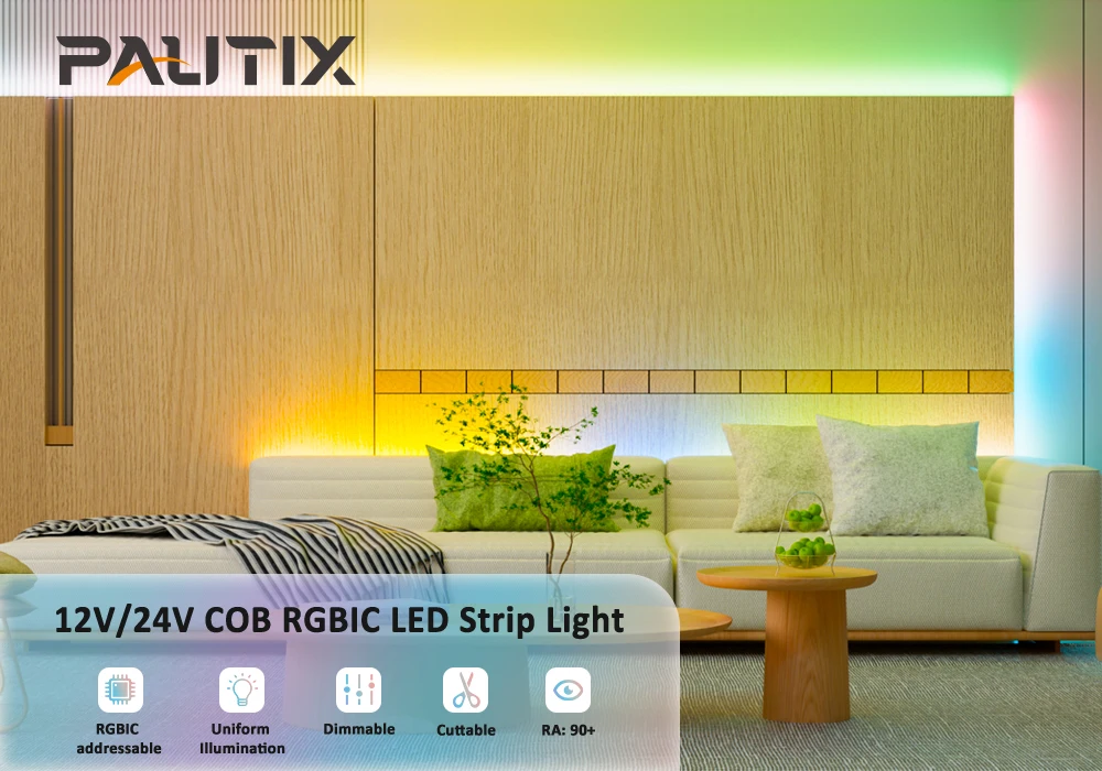 PAUTIX COB LED Streifen Lichter DC 12V/24V 2000K 504 LEDs/m Hohe Helligkeit  Dimmbar flexible Led Licht Band für Room Decor - AliExpress