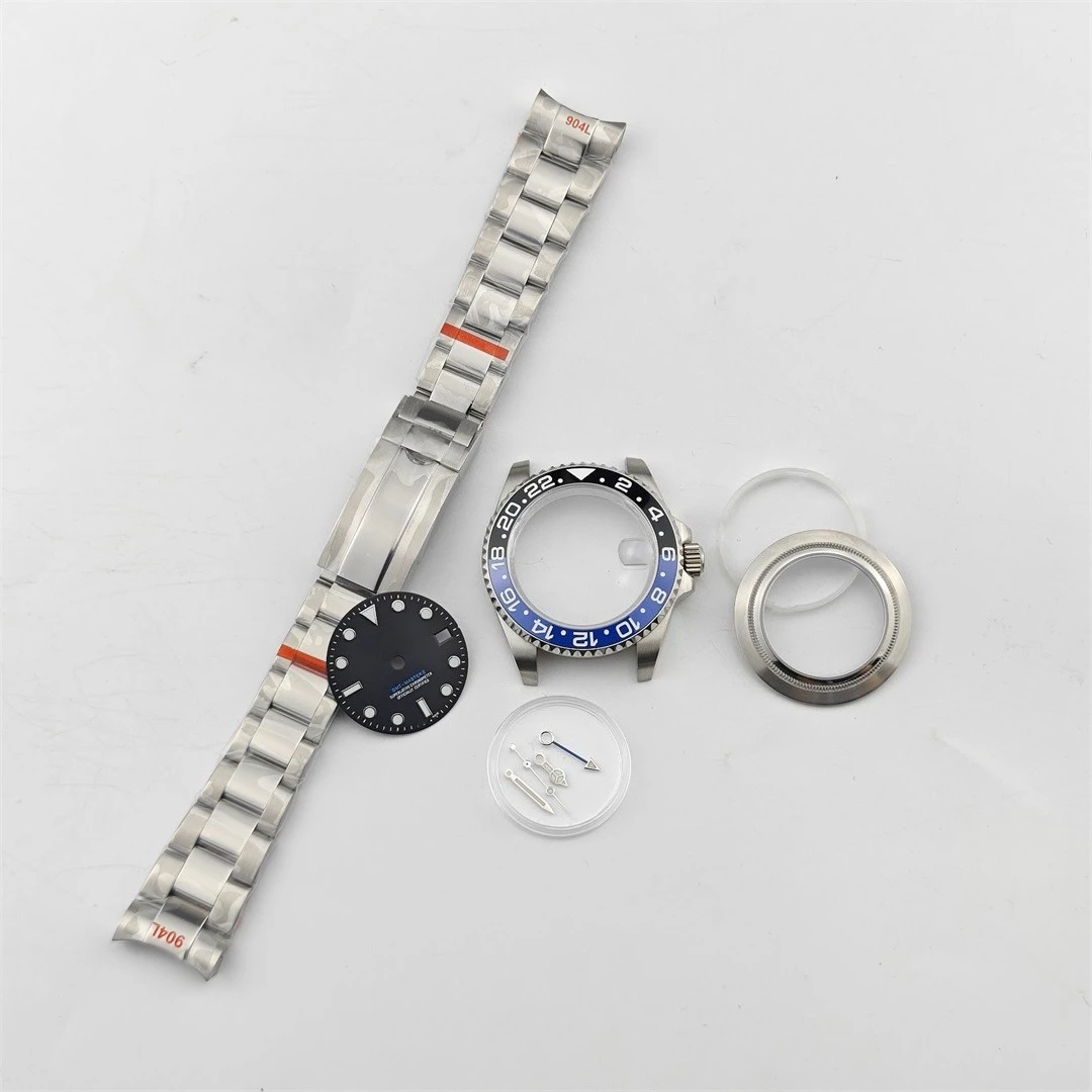 40mm Watch Case Set Sapphire Crystal 28.5mm Dial for NH35 NH34 Movement