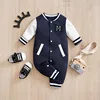 Jumpsuit Newborn Baby Baseball uniform Spring and Autumn 0-18 months Boys Cotton Baby Onesie Clothes Romper Embroidery Preschool