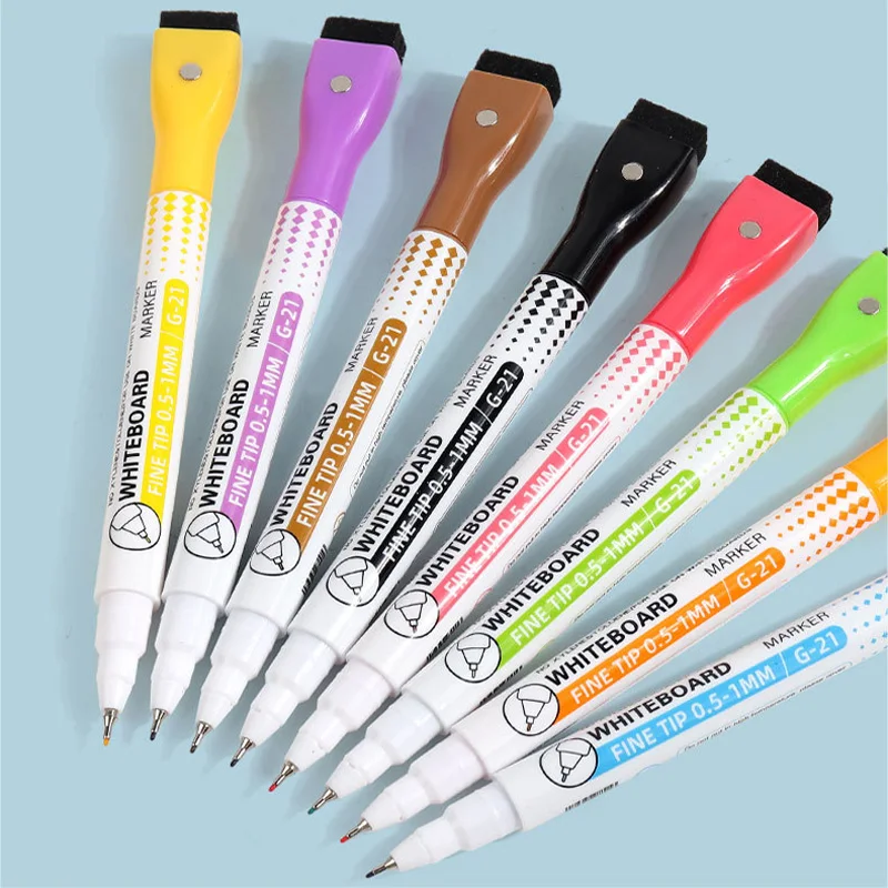 Pentel Pennarelli Per Lavagna Bianca - 6 Pezzi Colorati - Punta Proiettile 4.2 Mm - Inchiostro Vibrante