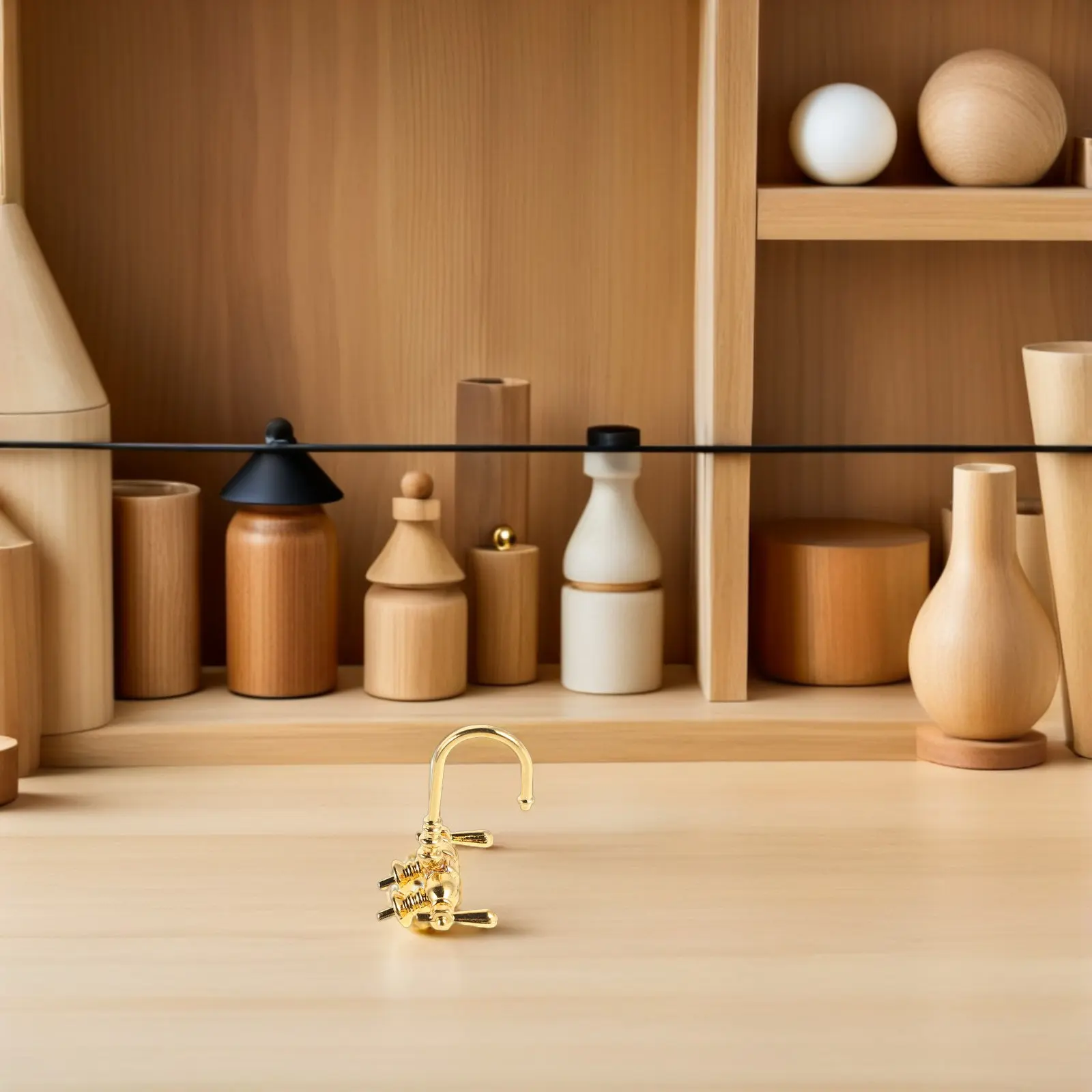 미니어처 욕실 액세서리 1:12 스케일 빈티지 금속 믹서 탭 농가풍 욕조 장면 장식 사실적인 공예 수도꼭지