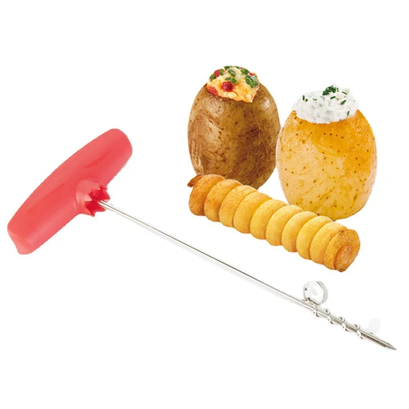Potato Slicer Rotary Potato Tray Spiral Slicer Knife Handle Cut Roll Kitchen Accessories Tools vegetable slicer kitchen cutter