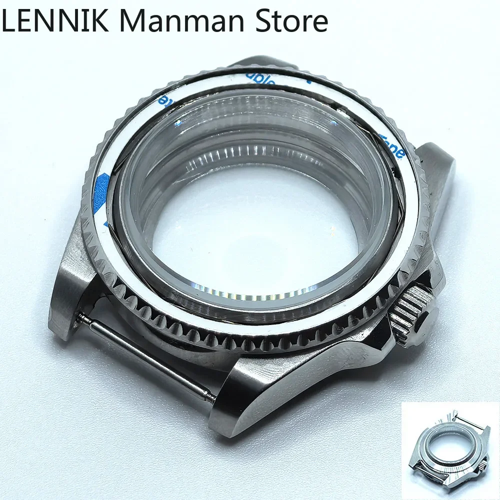 40mm Black PVD Watch Case with Transparent Back Glass