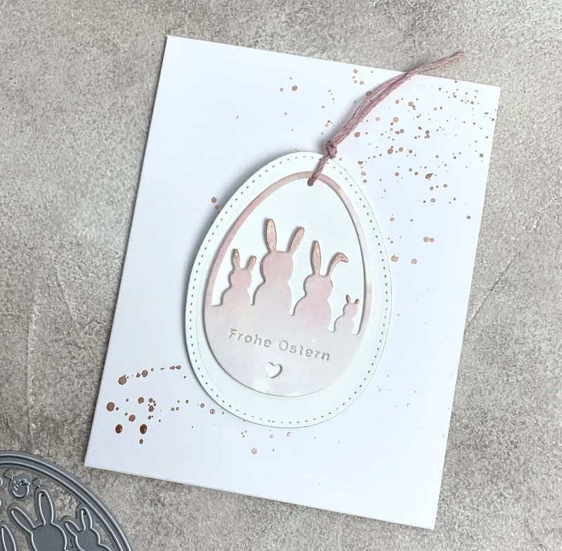 Mmao Crafts Metall- und Stahl-Stanzformen, Osterhasen-Eier, Scrapbooking, Papier/Fotokarten, Prägestempel