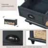 Entryway 6-Drawer Storage Bench with Removable Cushion, Entry Hallway Foyer Shoe Bench End of Bed Bench 4