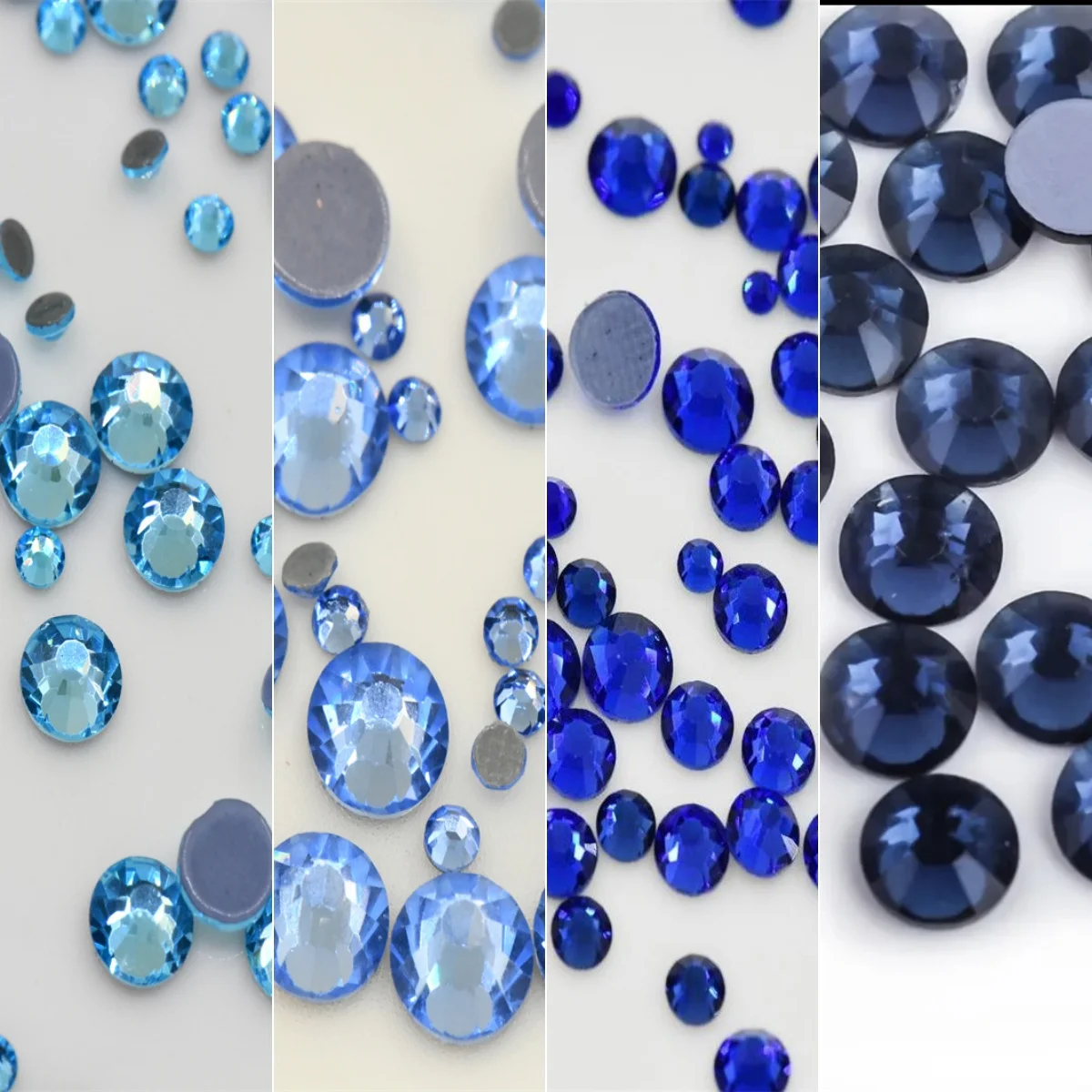 blue series rhinestones Hotfix Flatback Crystal Iron On Crafts shoes bags diamond ss6 ~ss30 gliter para u&ntilde;as бусины жемчужины