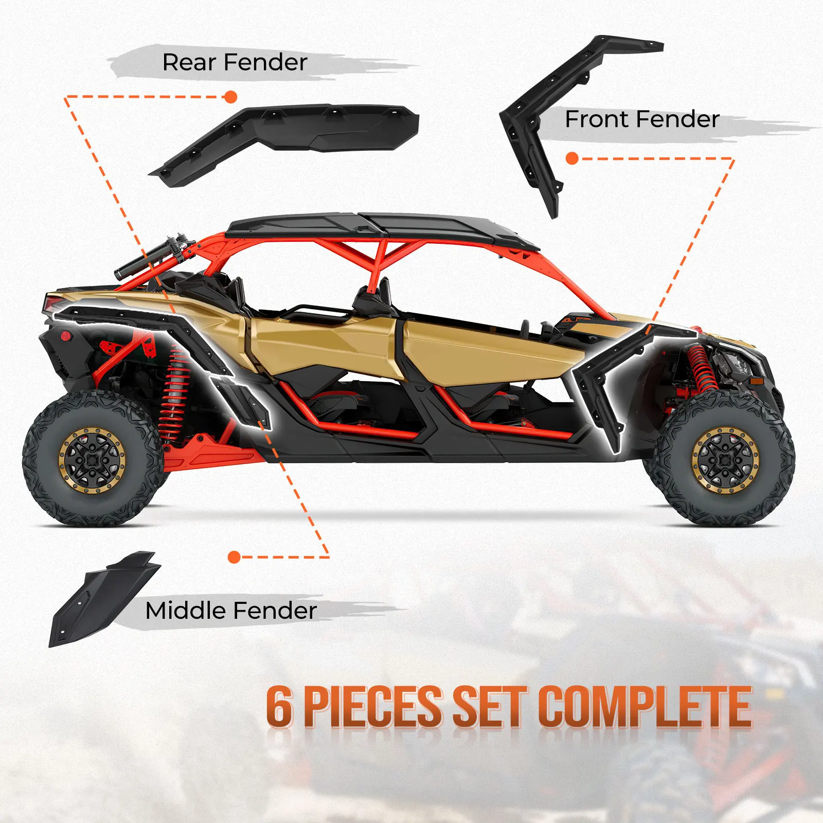 KEMIMOTO UTV Wider Super Extended Fender Flares For Canam, 41 OFF