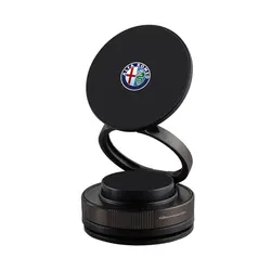 Magnetic Car Phone Mount with Mechanical Vacuum Suction Cup and Navigation Holder - 1pc (Black For Alfa Romeo)