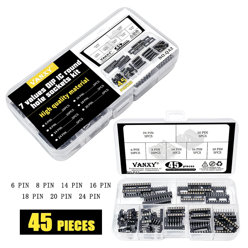 10個丸穴icソケットコネクタディップ6 8 14 16 18 20 24 28 32 40ピン
