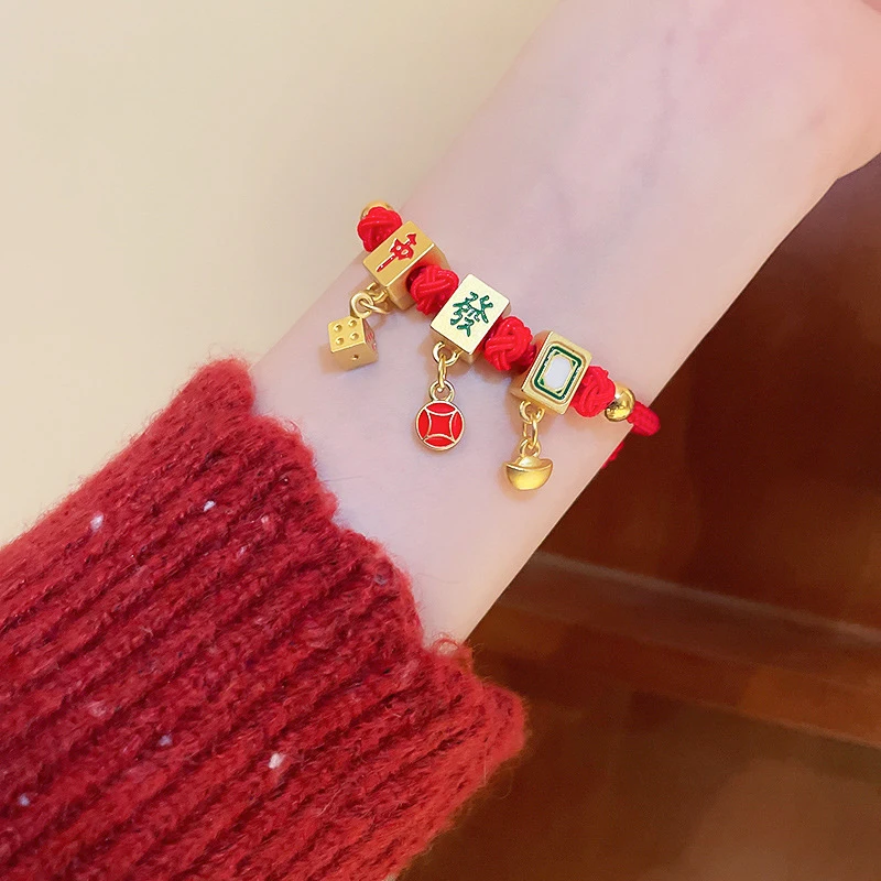 Bracciale Di Buona Fortuna, Bracciale Con Corda Rossa Della Caviglia - Foto 9