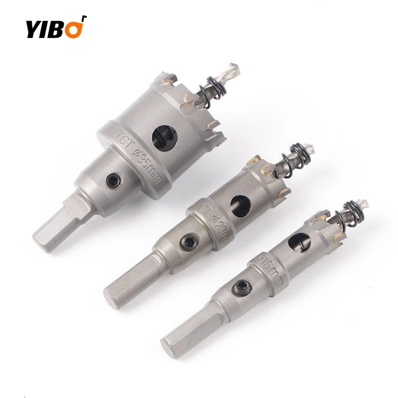 

5PCS 16/18/20/25/30MM TCT Hole Saw Cutting Tools For Stainless Steel Metal Carbide Cobalt Steel Alloy Drill Bits