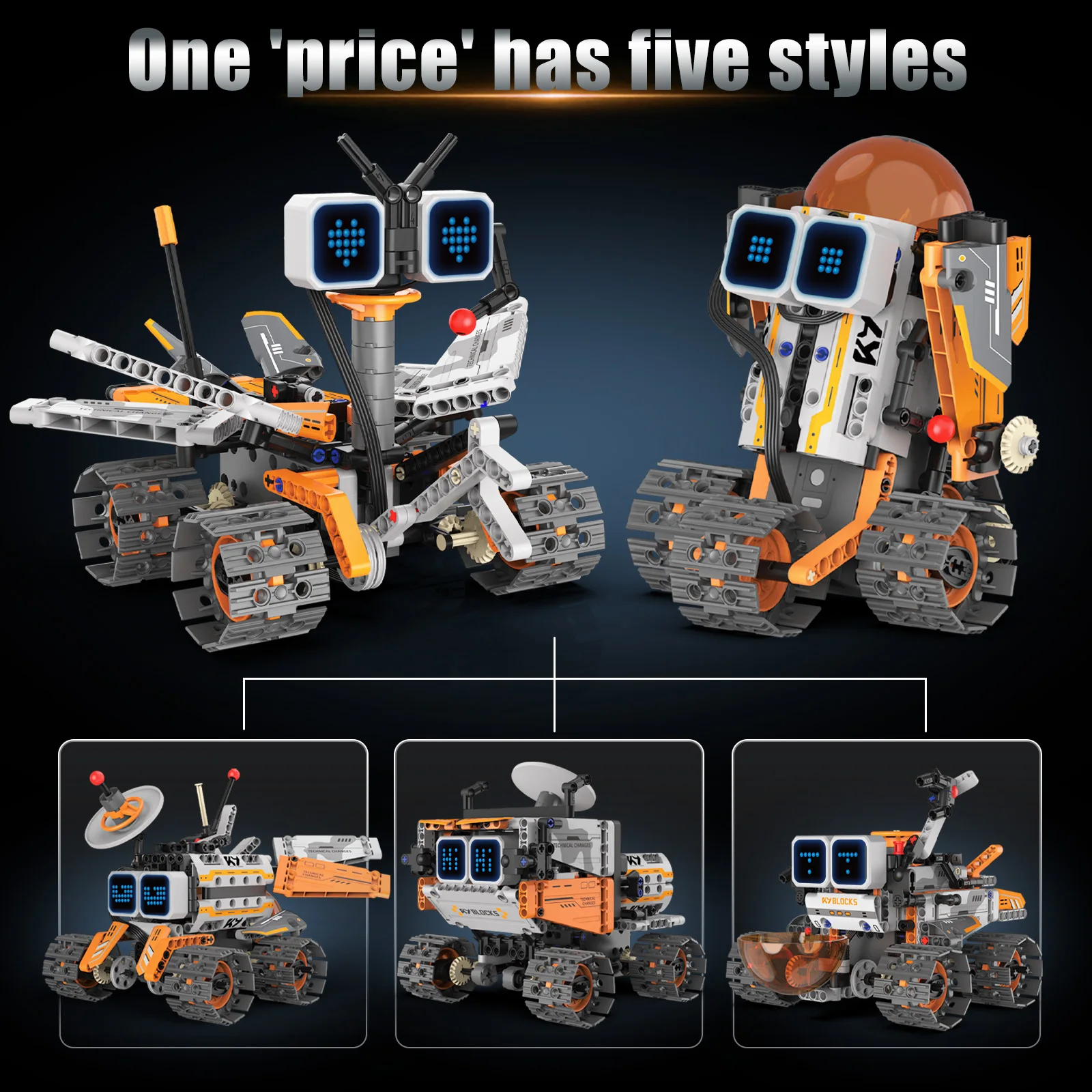 346PCS RC 변신 로봇 MOC 빌딩 블록 5-in-1 프로그래밍 가능 DIY STEM 교육용 장난감 어린이 생일 크리스마스 선물