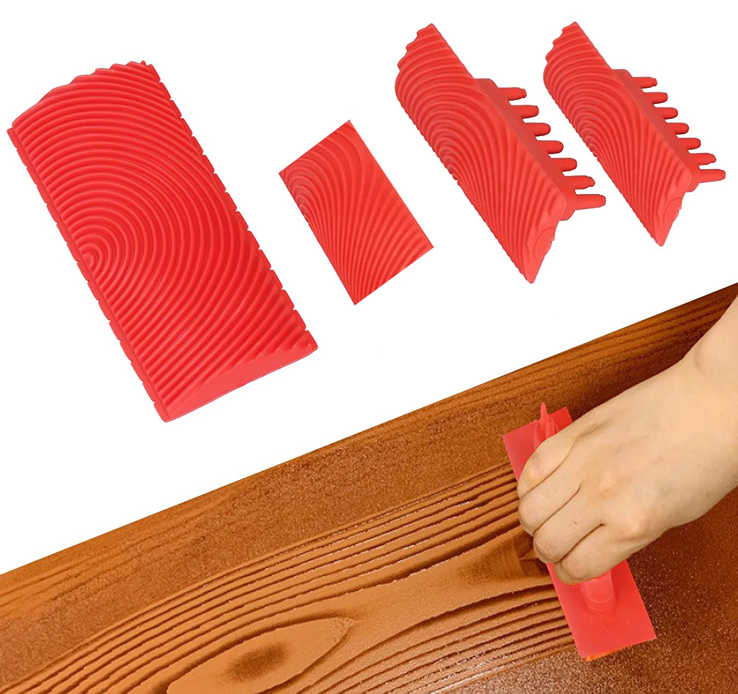 2Pcs Rubber Roller Brush Painting Tool for Home Decoration DIY Wall Art