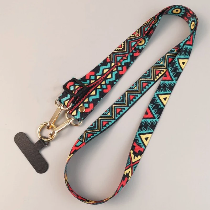 Universal Telefon Clip Antilost Retro Muster Strap Crossbody Lange Strap Einstellung Länge Hängenden Neck Strap Handy Lanyard – Detail 5